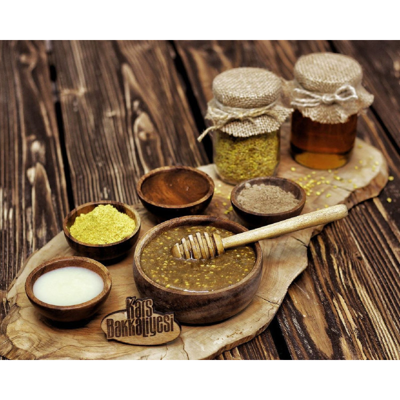 Karakovan süzme bal, polen,propolis ve arı sütü karışımı