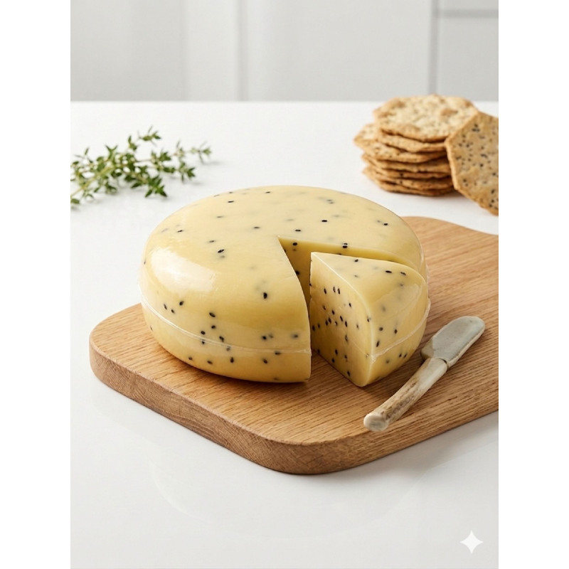 Erzurum Çörek Otlu Göbek Kaşar Peyniri - Şırdan Mayalı  100 Doğal