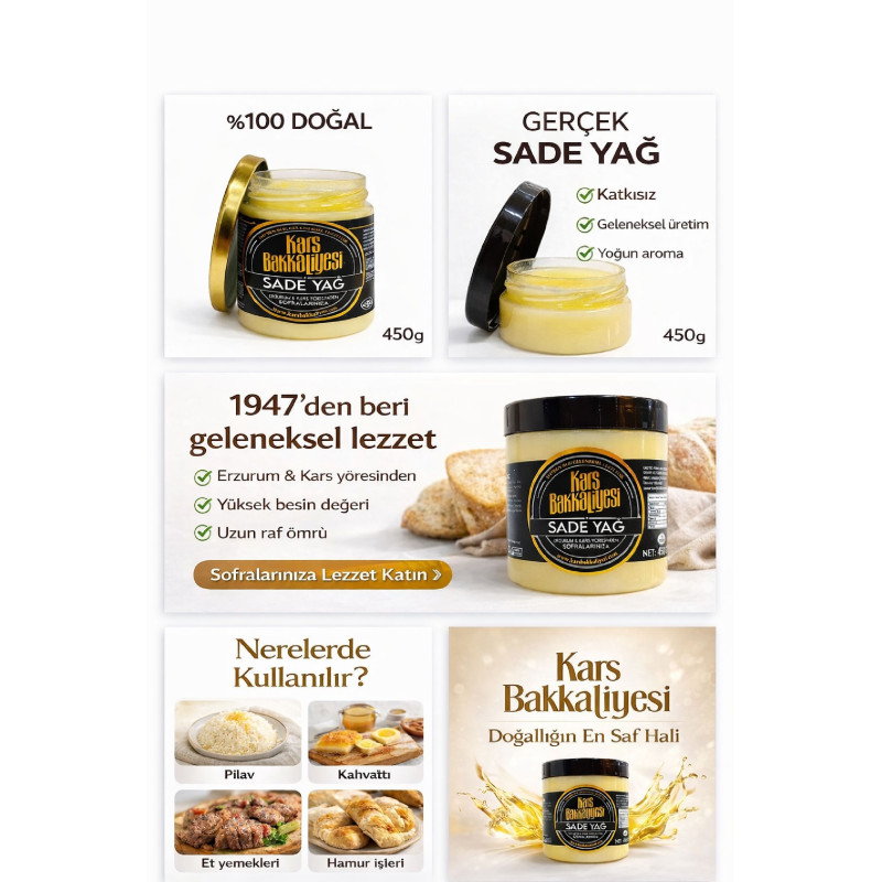 Erzurum Kars Bakkaliyesi Sadeyağ Ghee