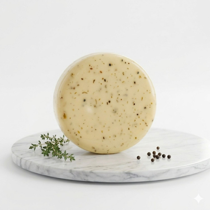 Doğal Şırdan Mayalı Kekik Otlu Göbek Kaşar - Erzurum Yayla Sütü