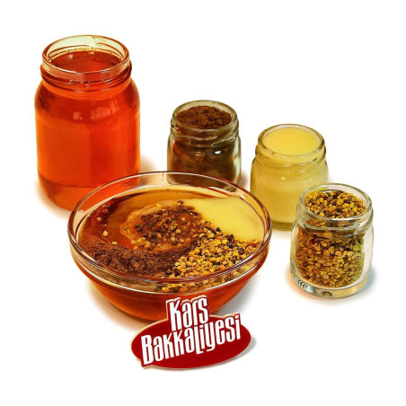 Karakovan süzme bal, polen,propolis ve arı sütü karışımı